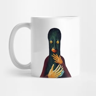 A surreal portrait of a strange creature with a long face Mug